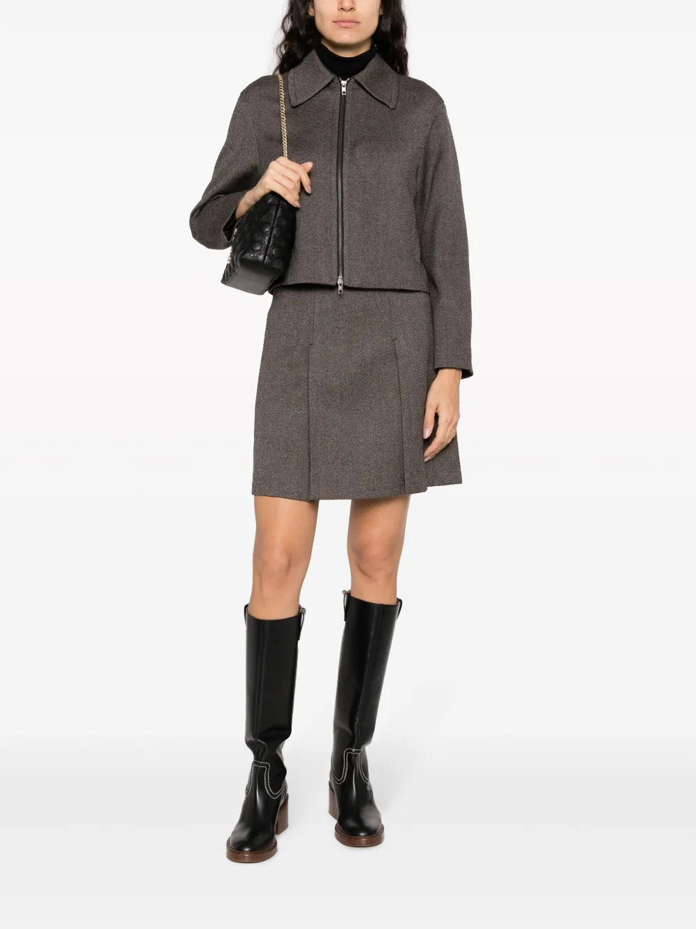 Vince zip-up cropped jacket - Bruin