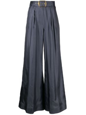 Women Long Maxi Wide Leg Pants Summer High Waist Straight Ice Silk Pants  Sexy Pleated Trousers, Black, 8X-Large : : Clothing, Shoes &  Accessories
