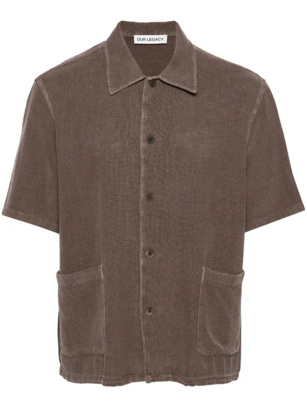 OUR LEGACY Elder Textured Shirt | Brown | FARFETCH IN