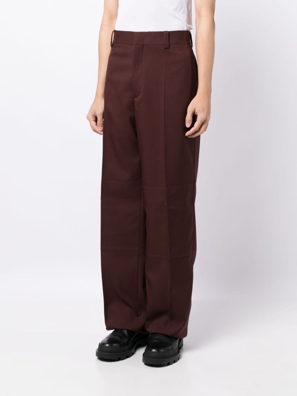 Shop Jil Sander Pressed-crease Tailored Trousers In Red