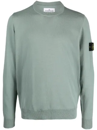Stone Island Pull En Laine Vierge à Patch Logo - Farfetch
