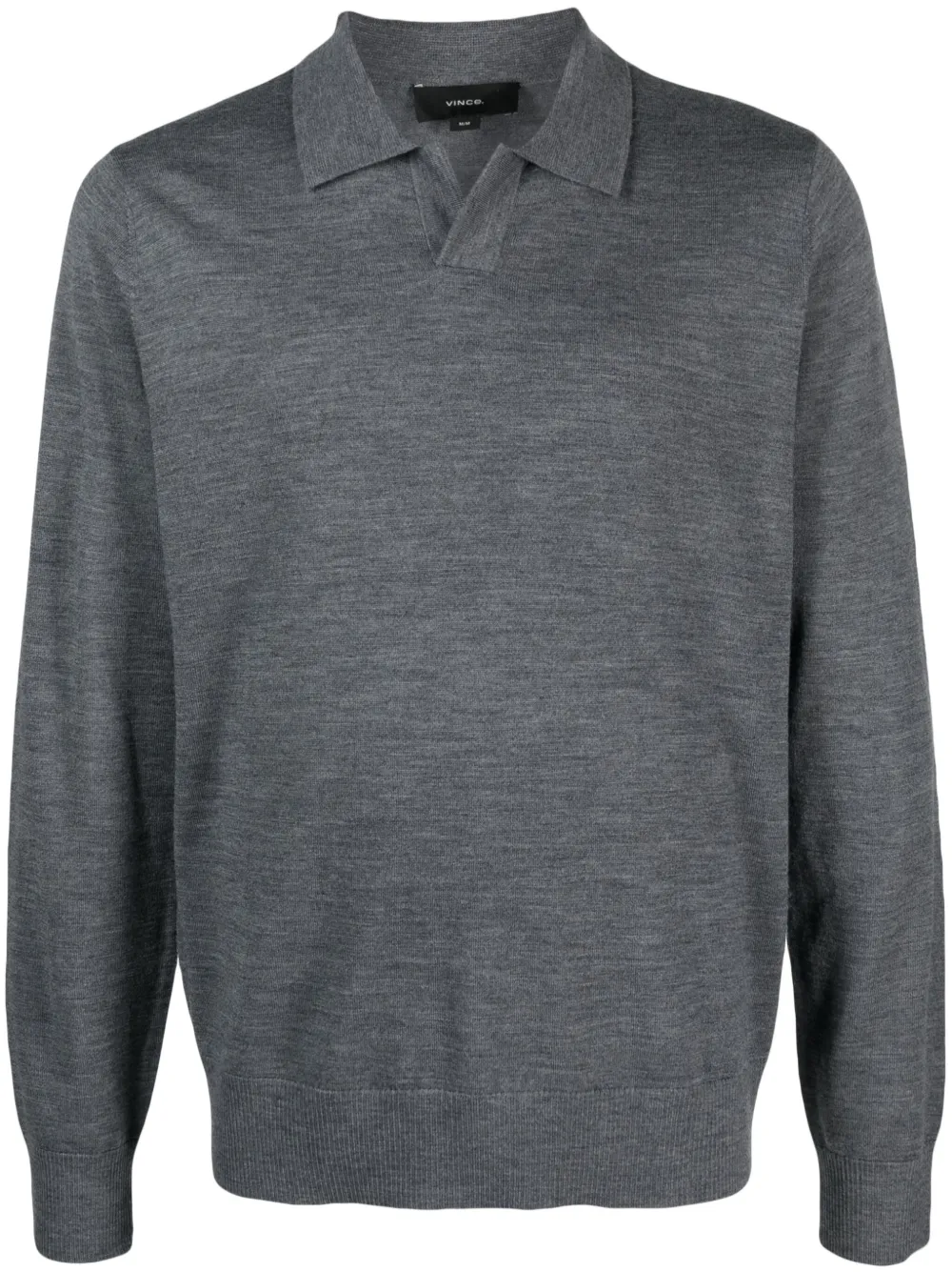 Vince long-sleeved fine-knit polo shirt