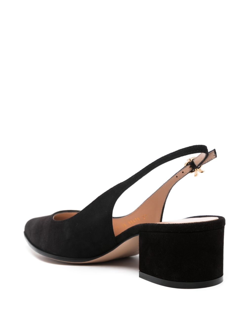 Shop Gianvito Rossi Ribbon 50mm Suede Slingback Pumps In Black