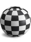 L'Objet small Damier checkerboard vase (20cm) - Black