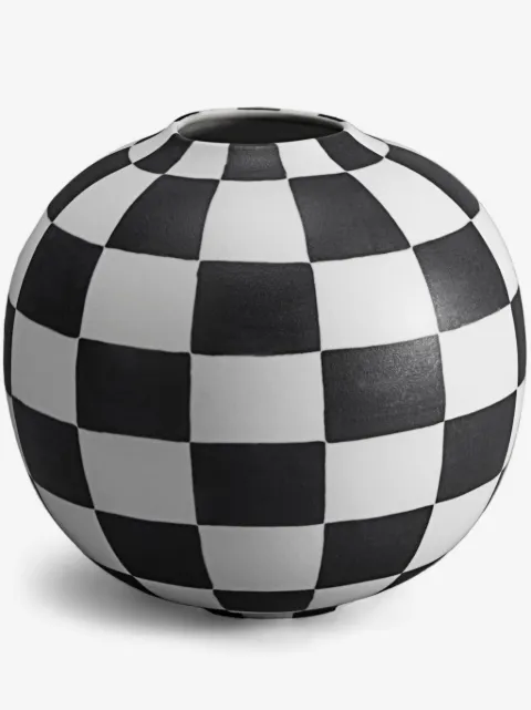 L'Objet small Damier checkerboard vase (20cm)