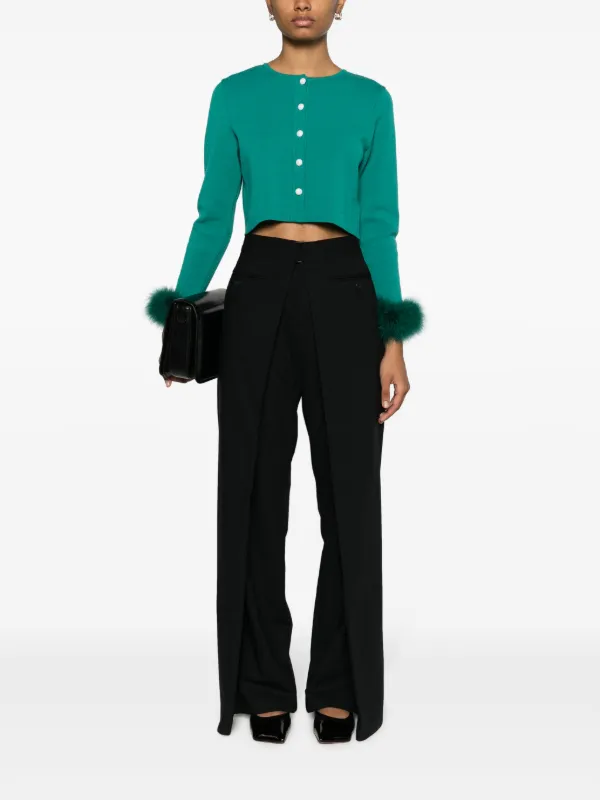 Sleeper Sleeper feather-cuffs Cardigan | Green | FARFETCH UK