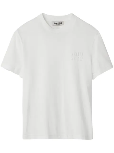 Miu Miu logo-appliqué cotton T-shirt