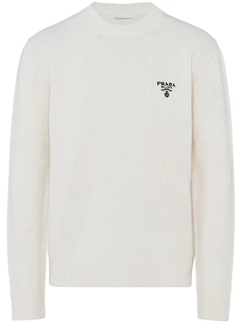 Prada logo-embroidered cashmere jumper