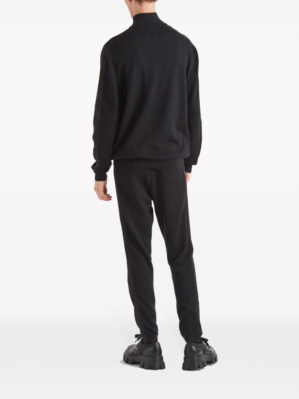 Shop Prada Cashmere Track Pants In Black