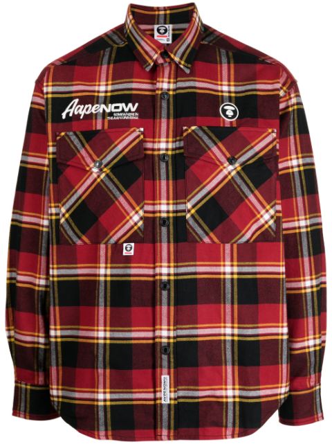 AAPE BY *A BATHING APE logo-patch cotton shirt Men