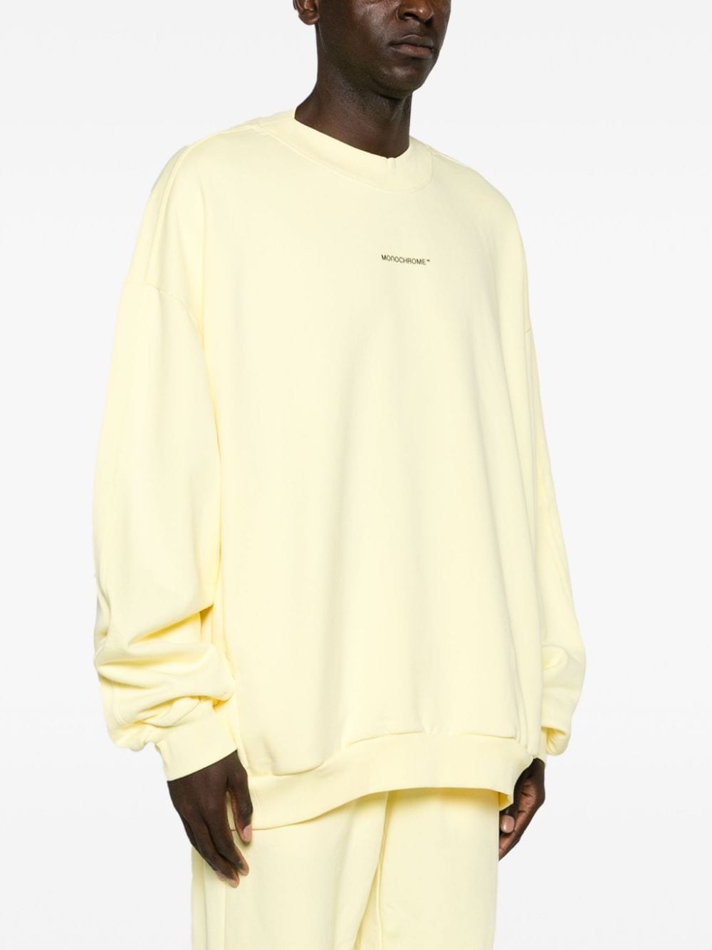 Shop Monochrome Logo-embossed Cotton Sweatshirt In Yellow