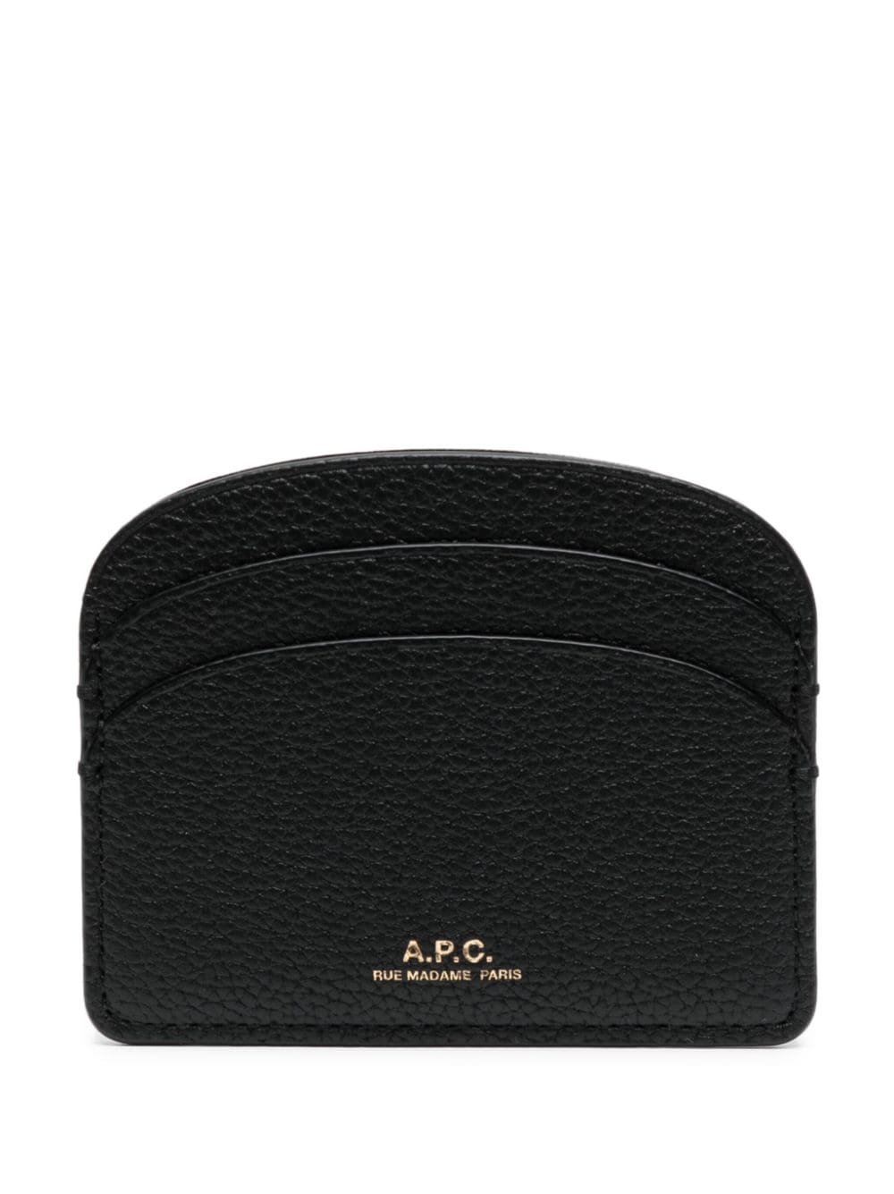 Apc Demi-lune Leather Cardholder In Black