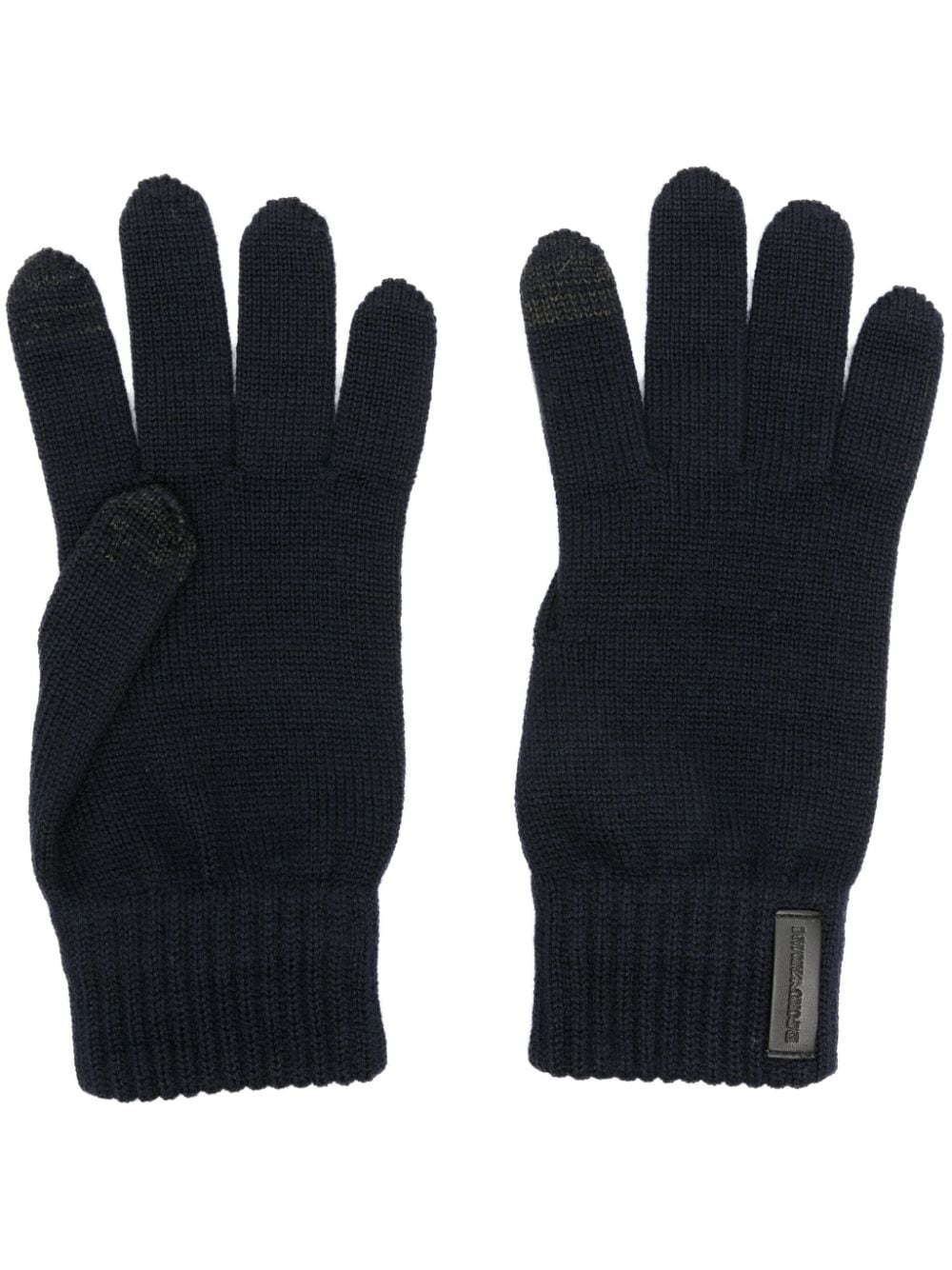 Emporio Armani Handschoenen met logopatch Blauw