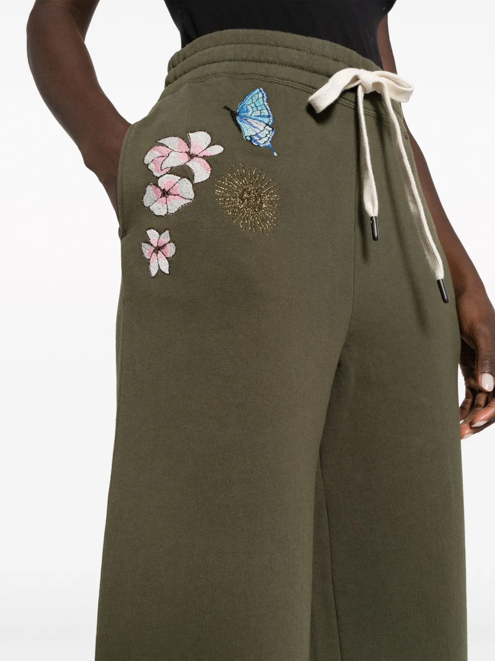 Zadig&Voltaire Trainingsbroek met geborduurde bloemen Groen