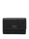 Emporio Armani logo-plaque grained-faux leather wallet - Black