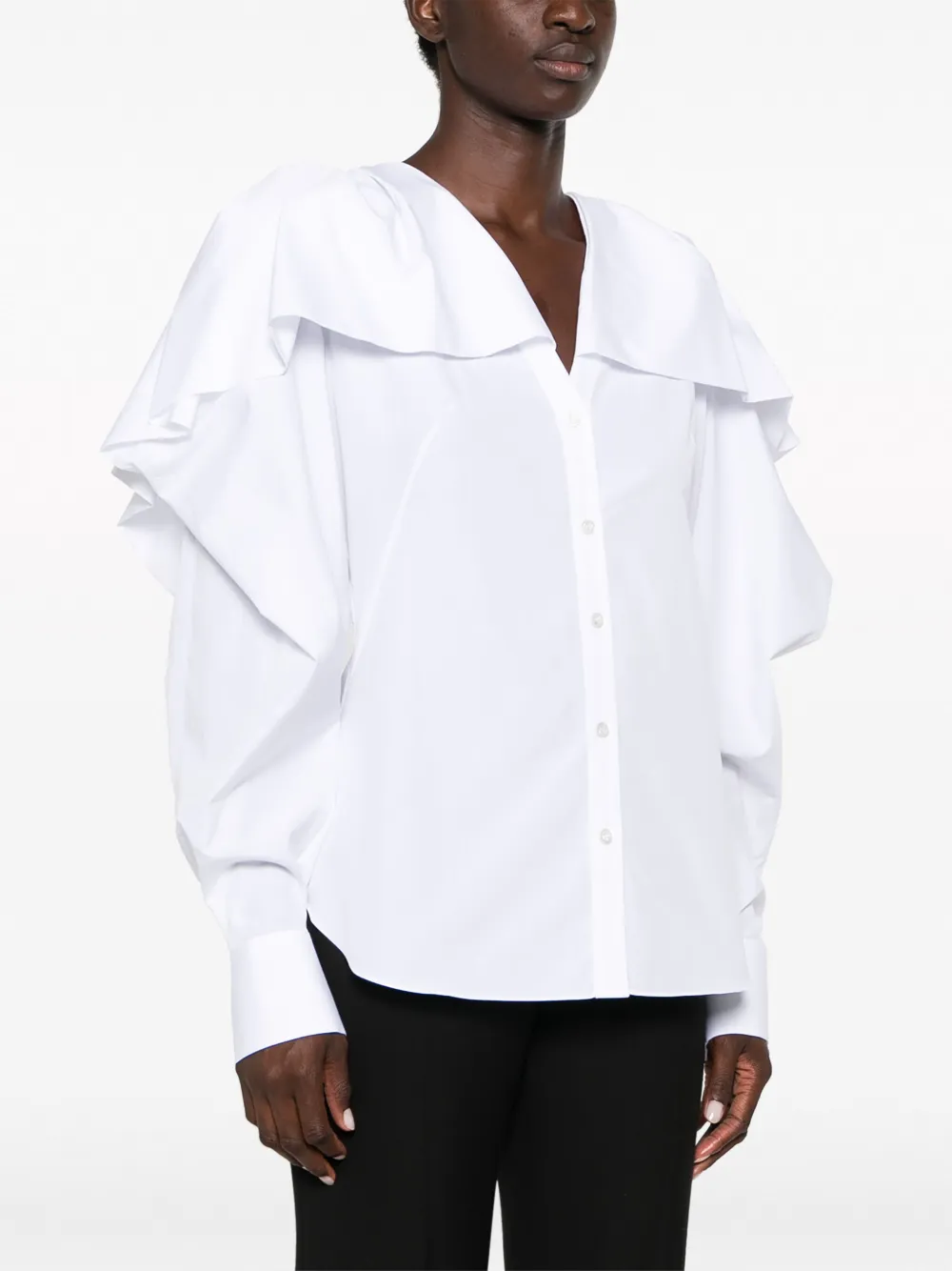 Alexander McQueen Blouse met ruches Wit