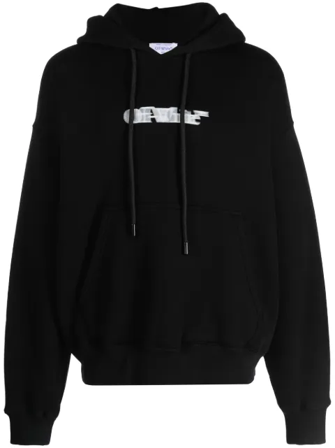 Off-White logo-print cotton hoodie