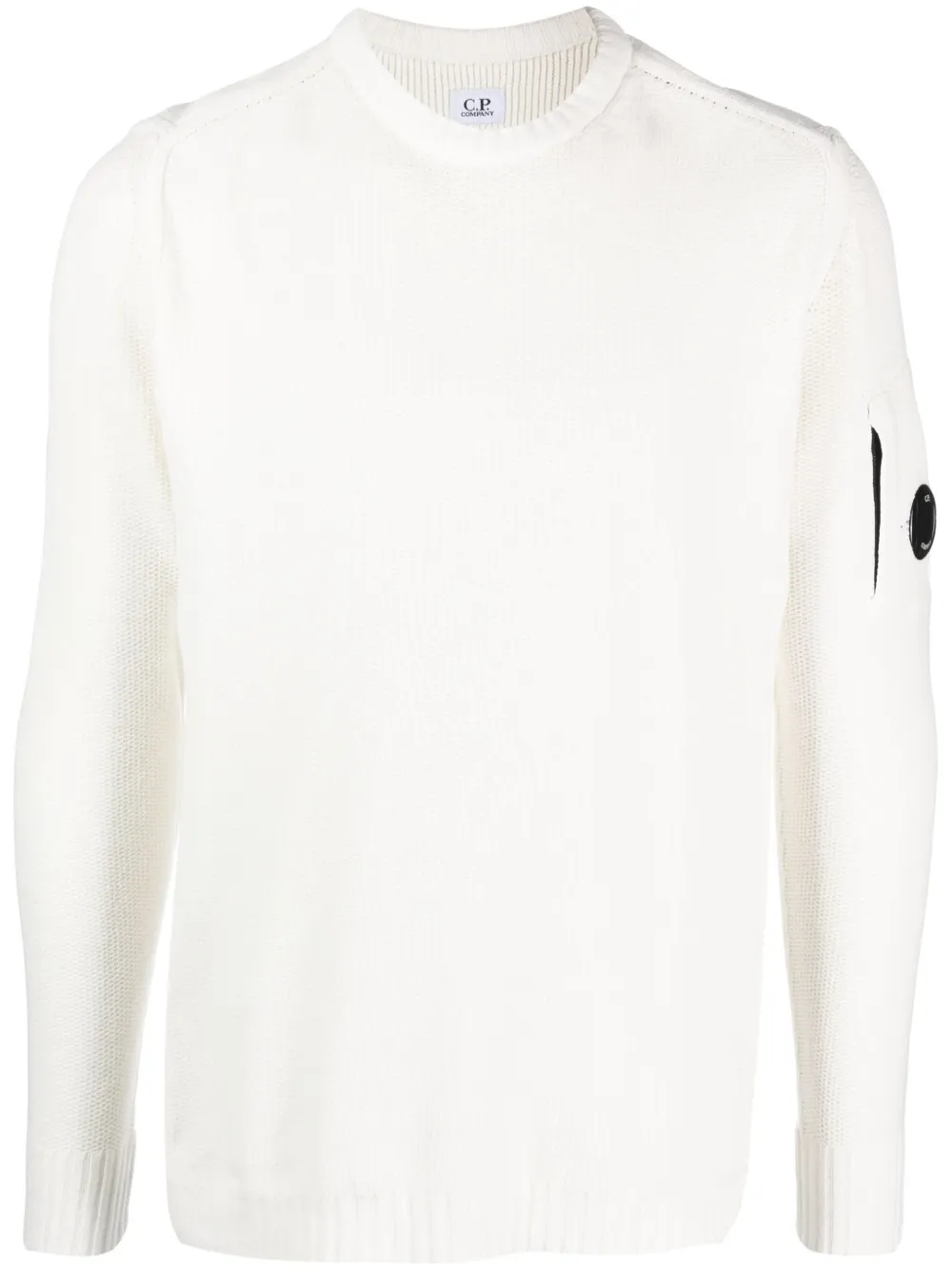 C.P. Company Lens-detail crew-neck jumper Wit