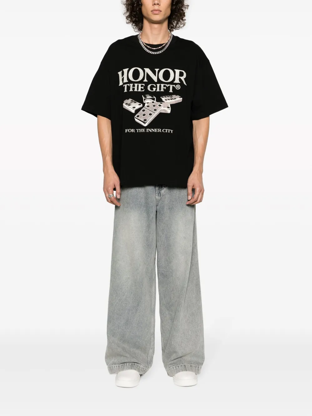 Honor The Gift graphic-print cotton T-shirt - Zwart