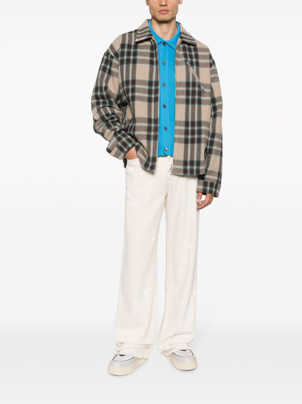 Shop Represent Plaid-check Flannel Shirt In Brown Check
