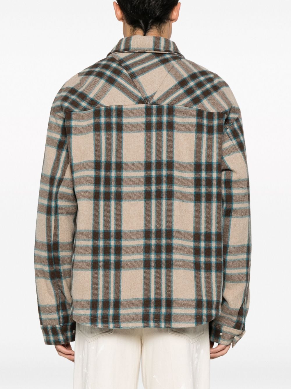 Shop Represent Plaid-check Flannel Shirt In Brown Check