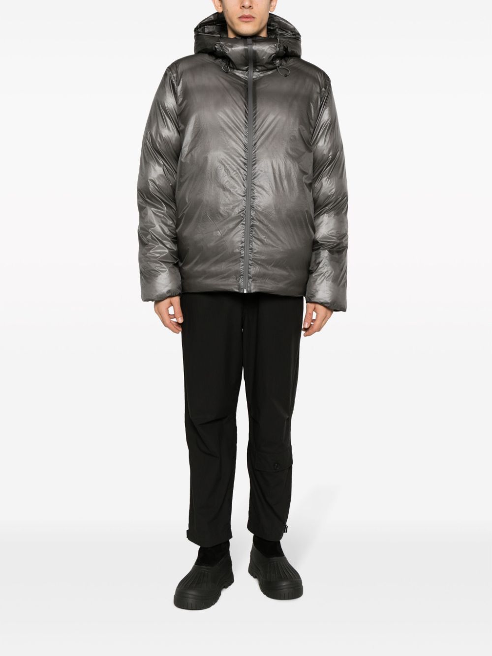 Shop Rains Kevo Waterproof Hooded Puffer Jacker In Grey