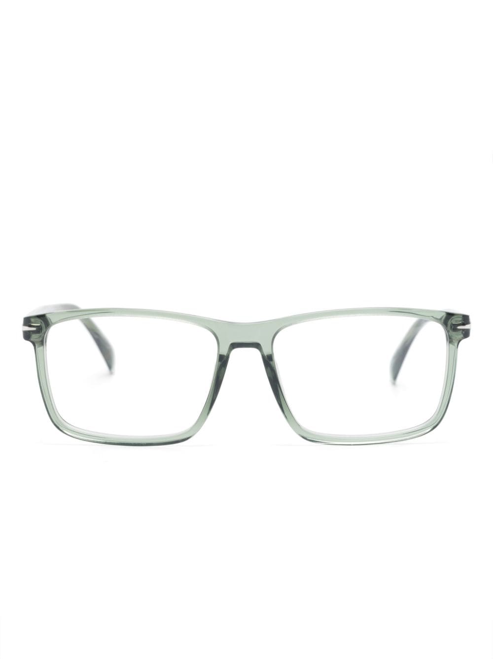 Eyewear By David Beckham Transparent Square-frame Glasses In Green