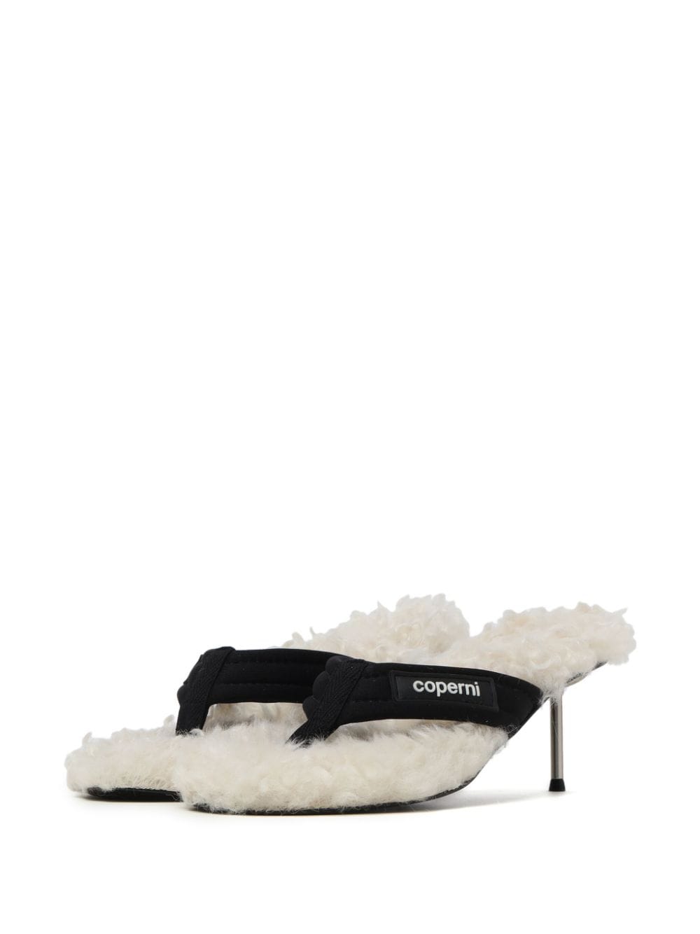 Shop Coperni 55mm Logo-appliqué T-bar Sandals In Neutrals