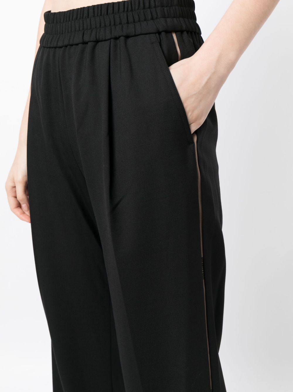 Shop Helmut Lang High-waist Cotton Track Pants In Black