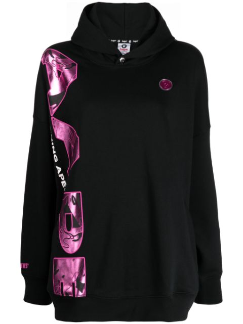 AAPE BY *A BATHING APE logo-print drop-shoulder hoodie Women