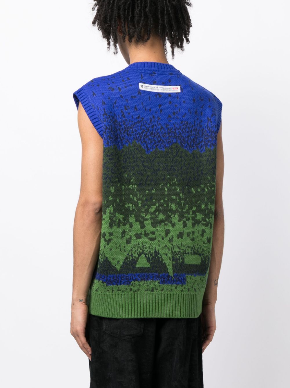 AAPE BY *A BATHING APE Intarsia gilet Groen