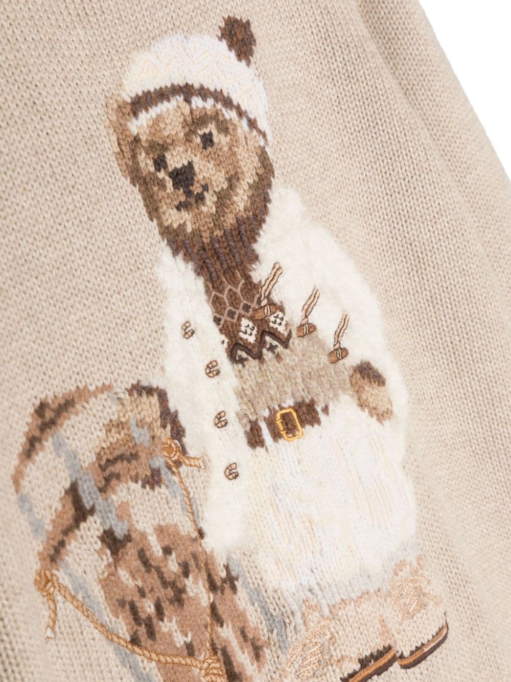 Shop Ralph Lauren Polo Bear-motif Cotton Jumper In Nude