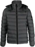 Peuterey logo-patch quilted hooded jacket - Grey