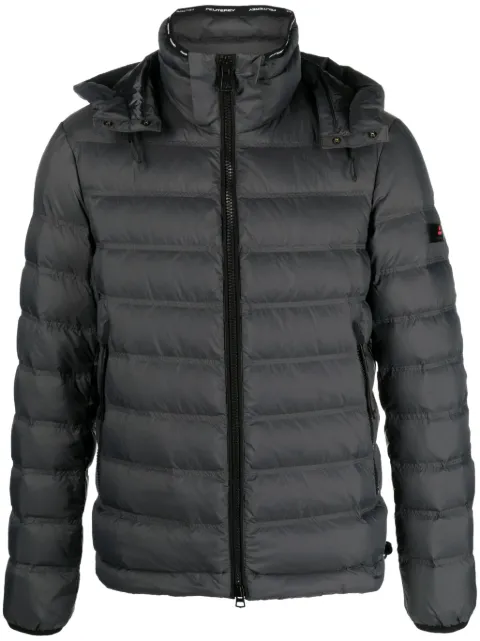 Peuterey logo-patch quilted hooded jacket
