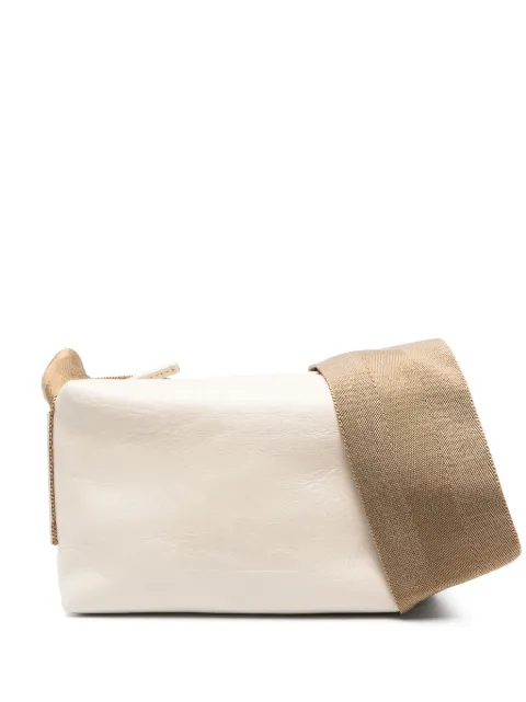 Uma Wang small logo-embossed leather shoulder bag