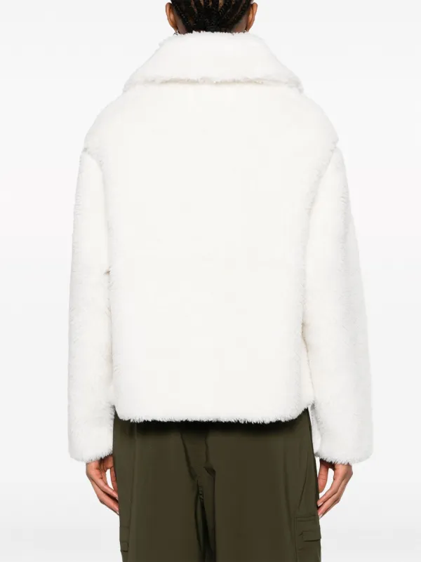 Calvin Klein logo patch Faux Shearling Jacket Farfetch