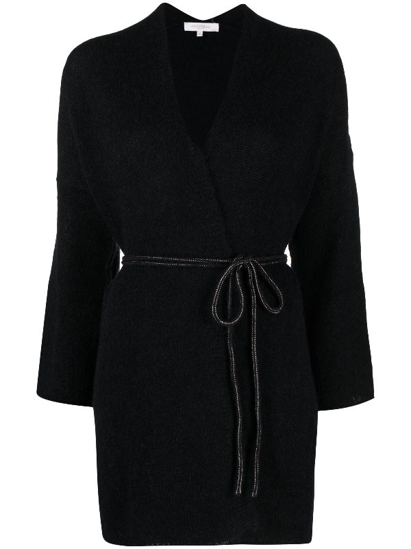 Belted on sale cardigan black