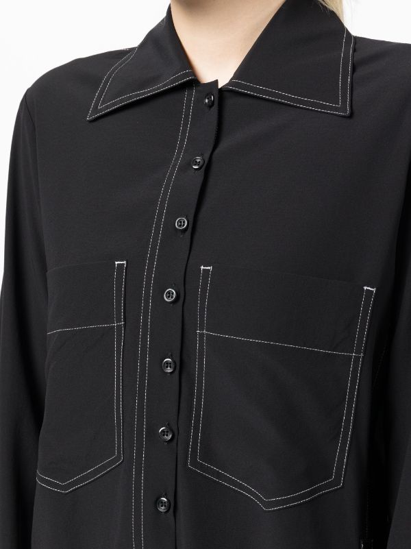 Low Classic contrasting-stitch straight-cut Shirt - Farfetch