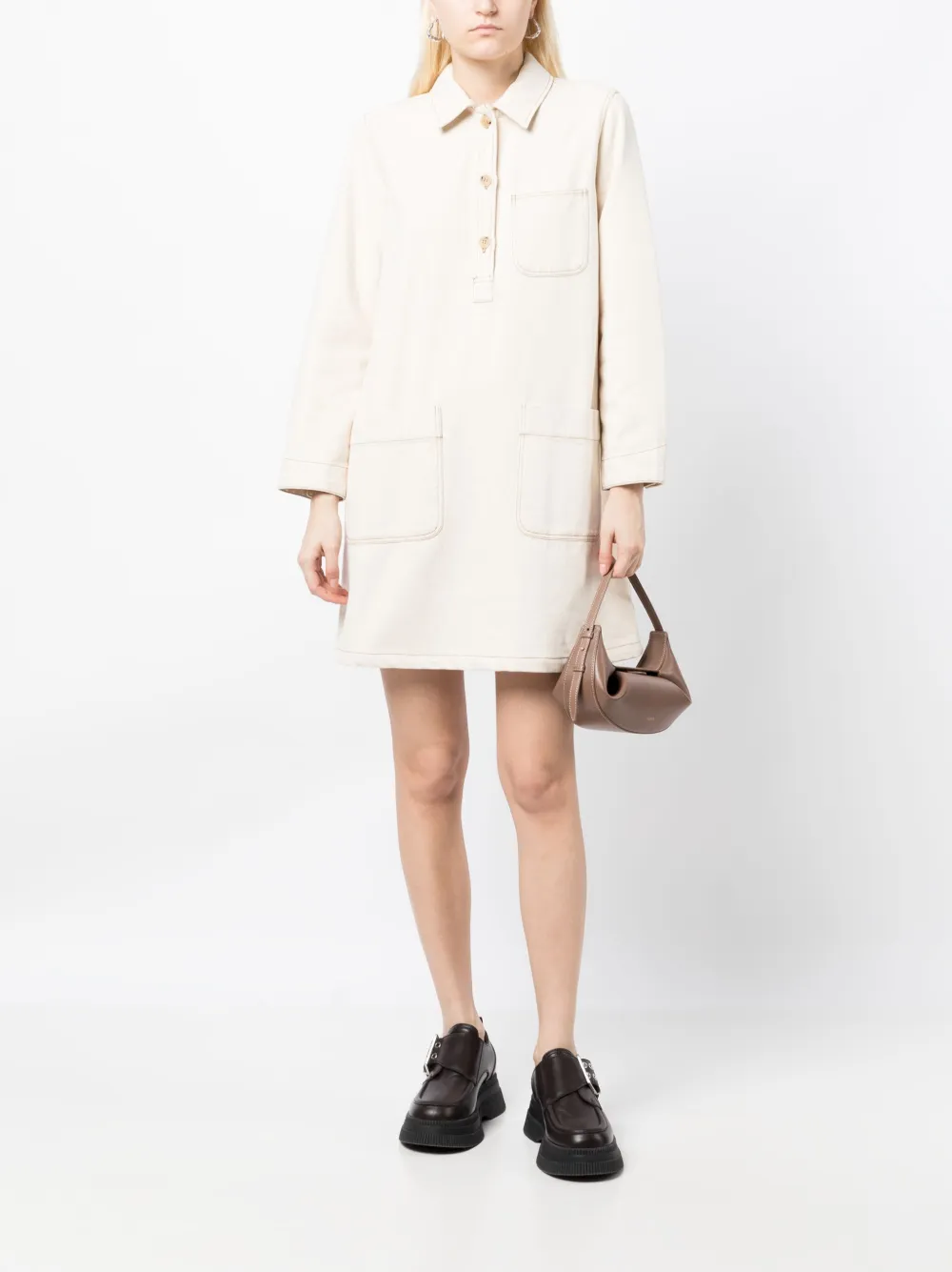 A.P.C. Aurelia denim minidress - Beige
