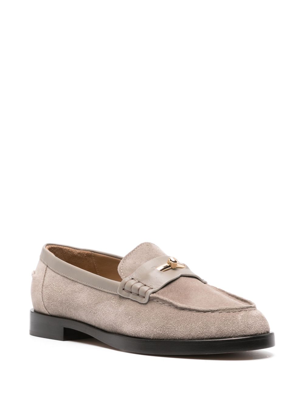 Emporio Armani moc-stitching suede loafers - Grijs