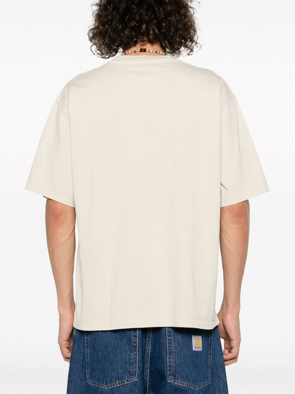 Nanushka T-shirt met geborduurd logo Beige