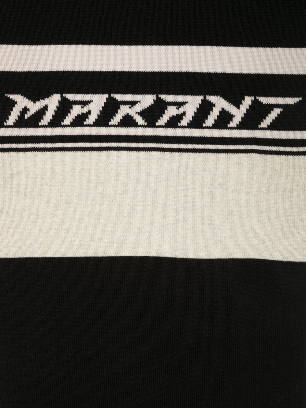 Shop Marant Logo Intarsia-knit Scarf In Black
