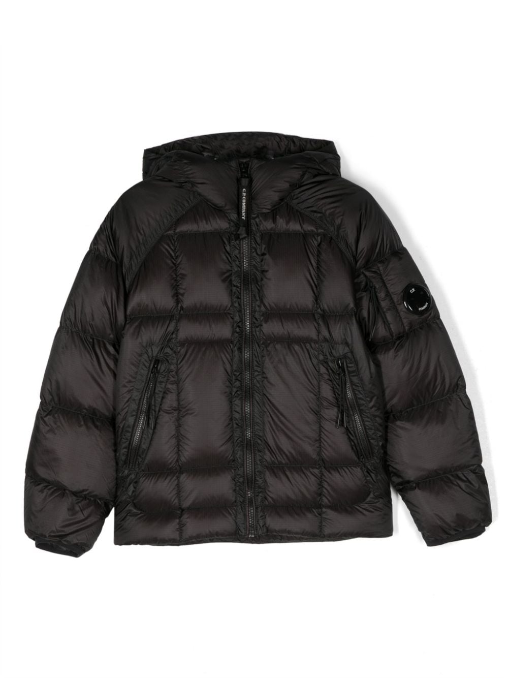 C.P. Company Kids logo-patch padded-design jacket - Nero