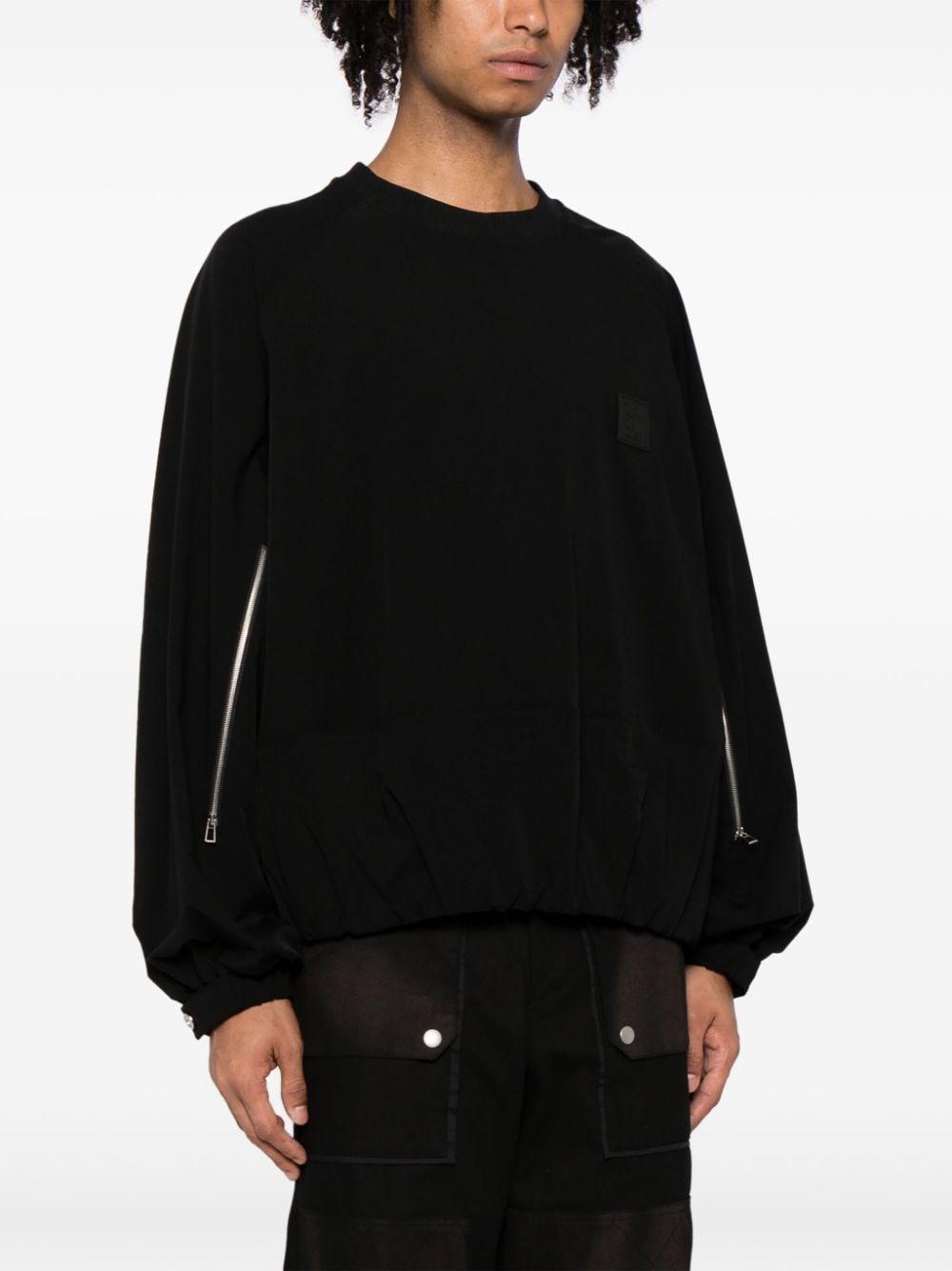 Shop Songzio Logo-patch Zip-detail Sweatshirt In Black