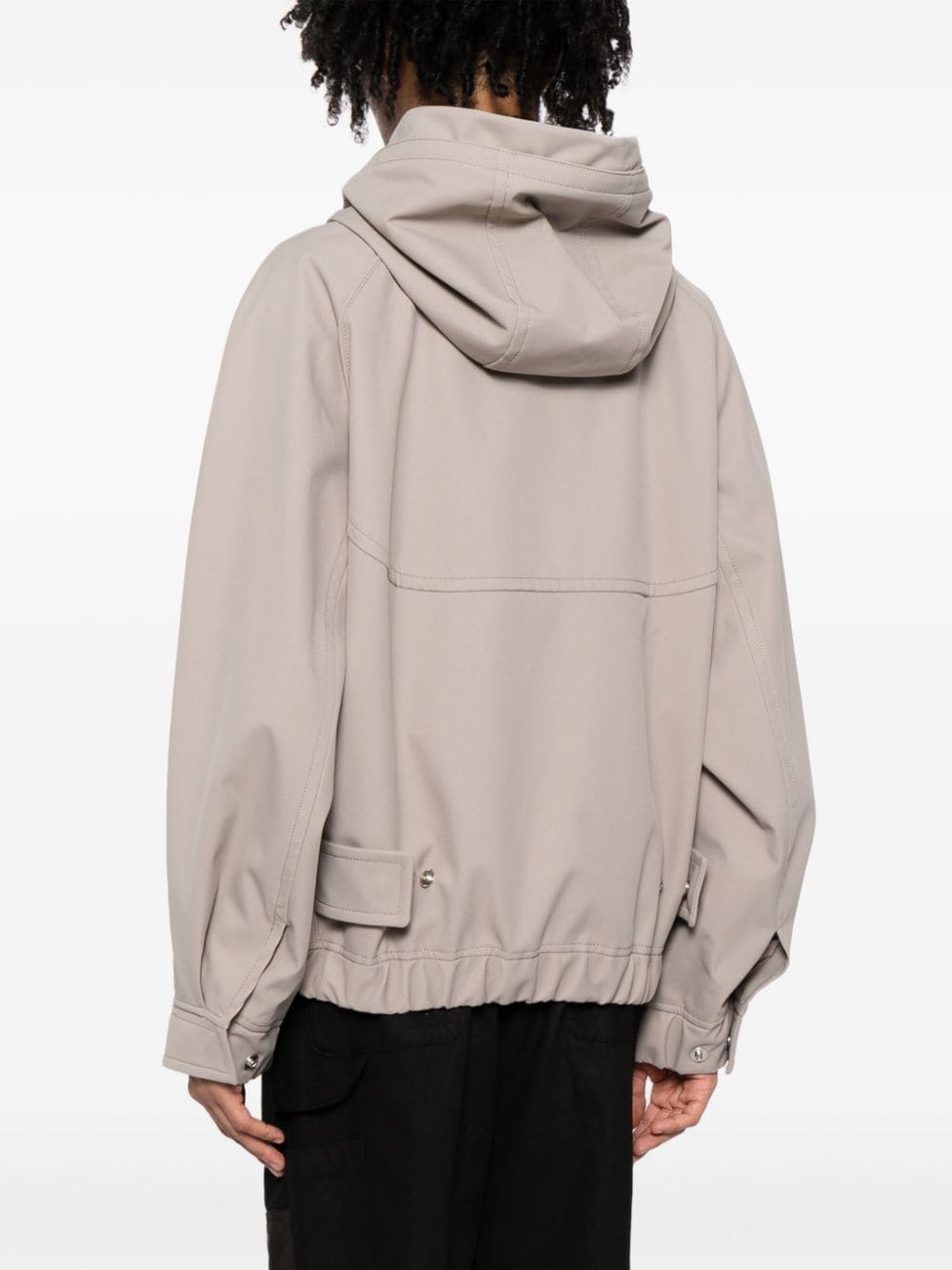 Shop Songzio Zipped Hooded Jacket In Brown