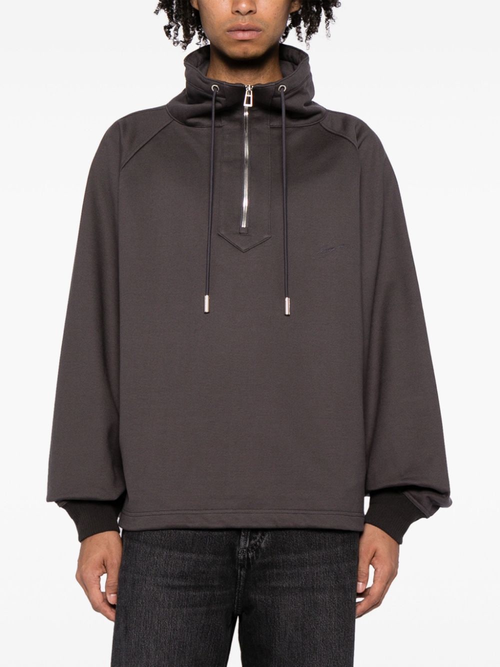 Shop Songzio Graphic-print Cotton Sweatshirt In Grey