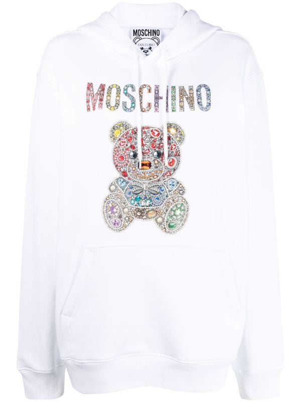 Moschino logo-print cotton-jersey Hoodie - Farfetch