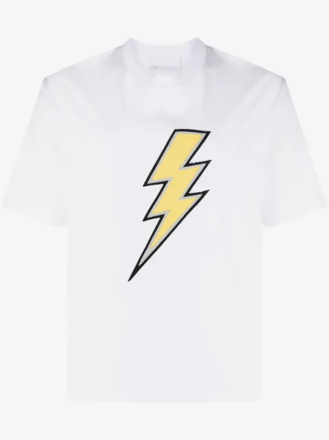 Neil Barrett Thunderbolt-embroidered cotton T-shirt