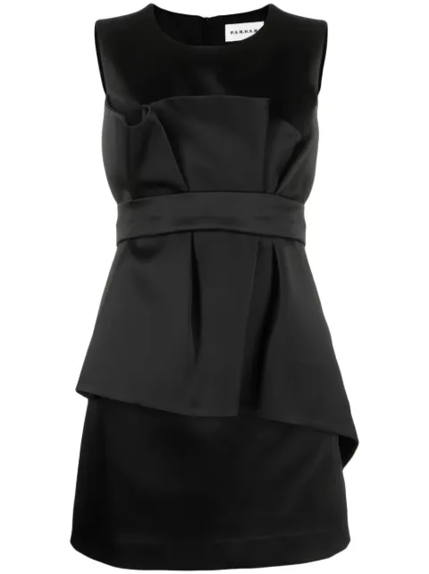P.A.R.O.S.H. satin belted sleveless minidress