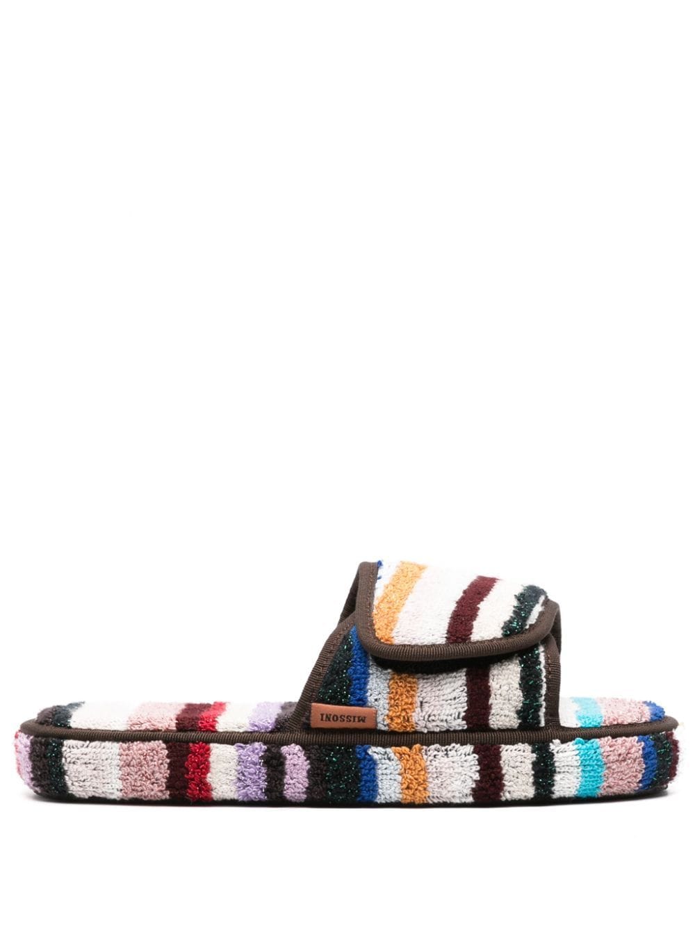 Shop Missoni Striped Touch-strap Slippers In White